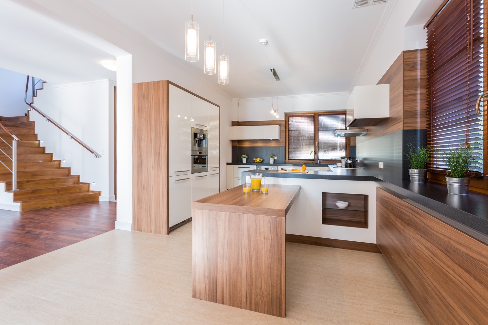 Spacious kitchen Relaxing apartment bay view