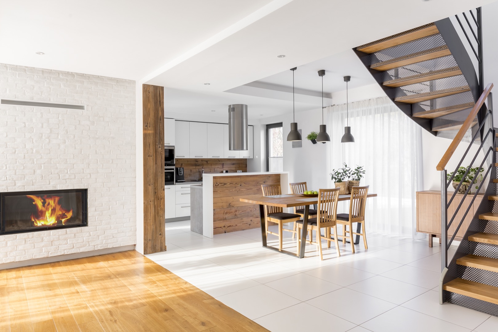 Modern luxury open plan apartment Relaxing apartment bay view