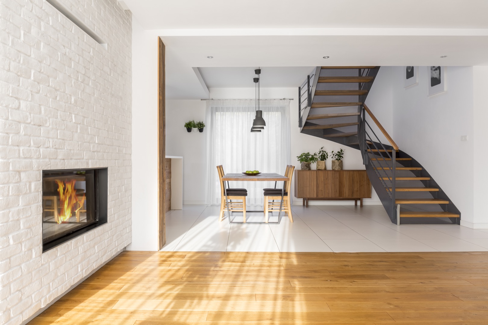 Modern apartment with staircase Relaxing apartment bay view